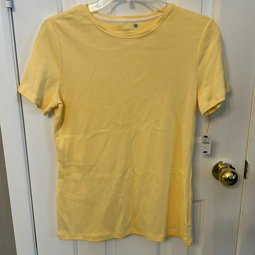 Talbot’s Women’s (S) Yellow “the Talbots Tee” Pullover, Casual, Short Sleeve NWT